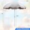 Goplus 6.5 FT Outdoor Fringe Patio Umbrella with Carrying Bag Push Button Tilt for Garden White/Navy/Green